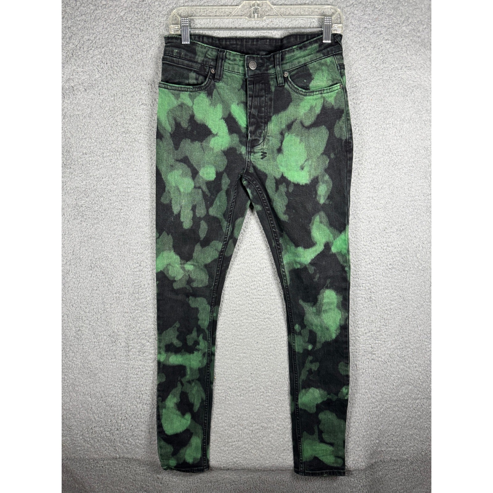 Ksubi Van Winkle Reakti Black Neon Green Skinny Jeans MPS23DJ004 Mens 30