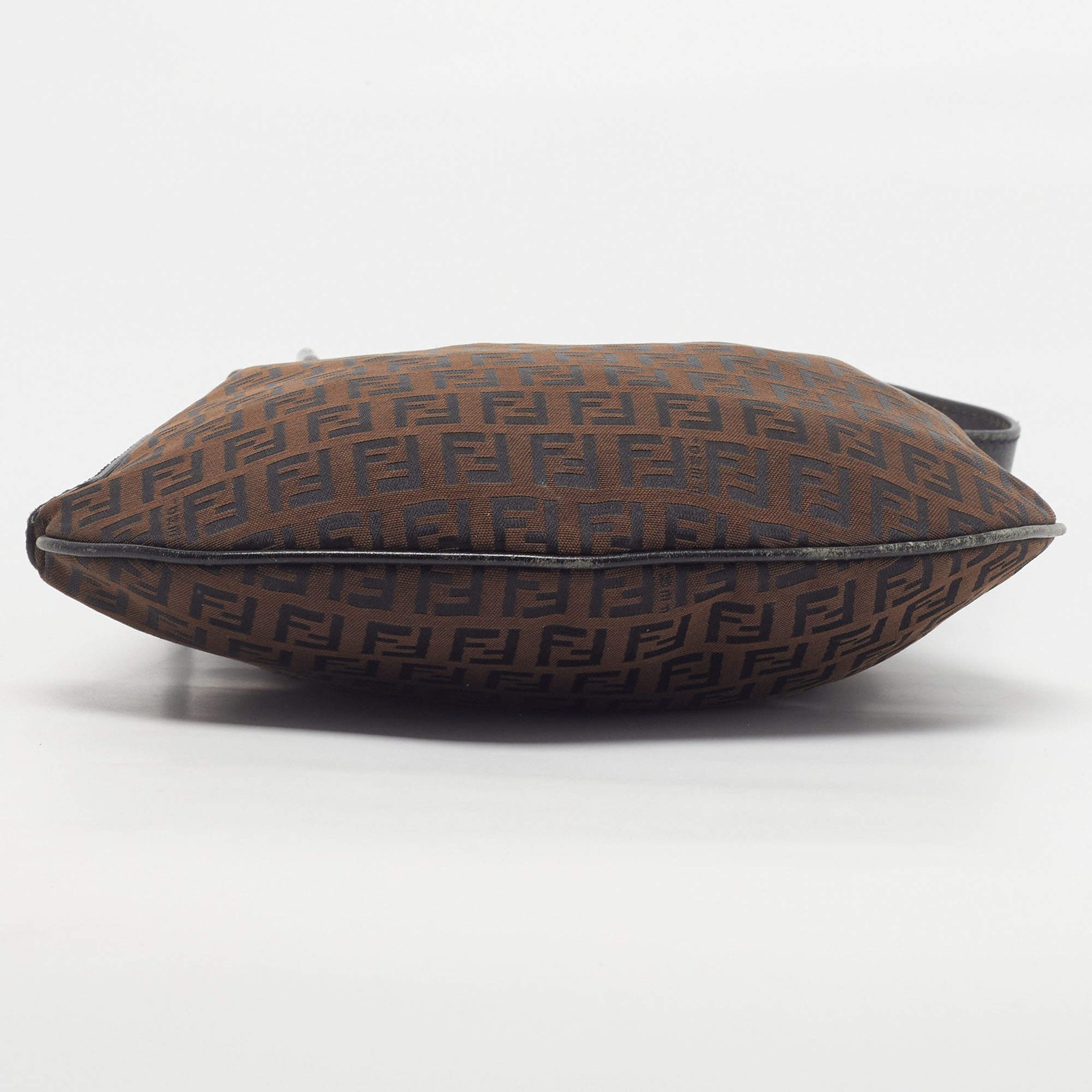 Fendi Oyster BrownBlack Zucchino Canvas Hobo