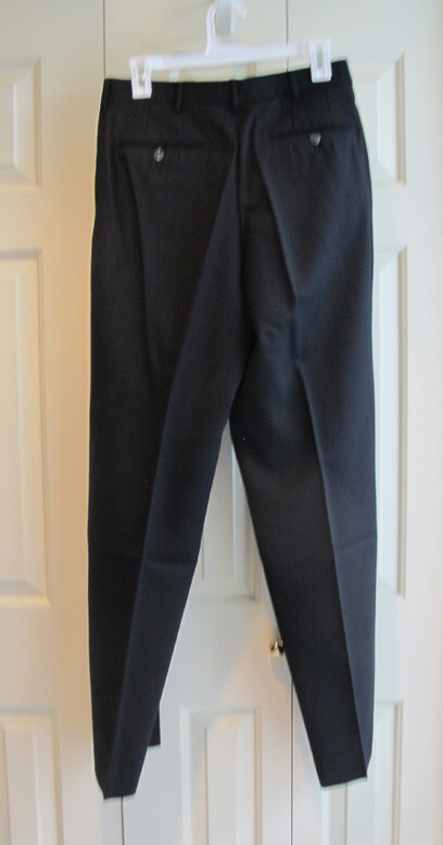 Alfani Dress Pants REDUCED Men’s Black 100% Wool 28X31.5 Flat Front Lined~FREE H