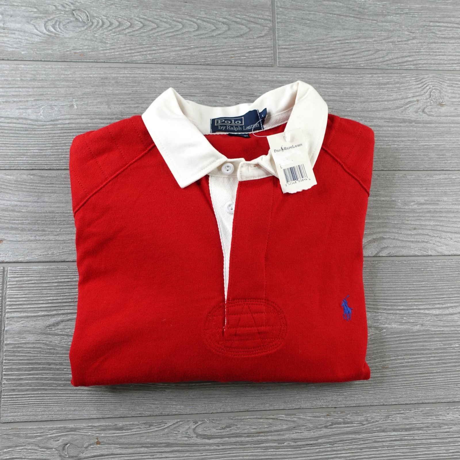 Polo By Ralph Lauren Sweatshirt Mens Large Shoulder Padded Elbow Patch Rugby NWT