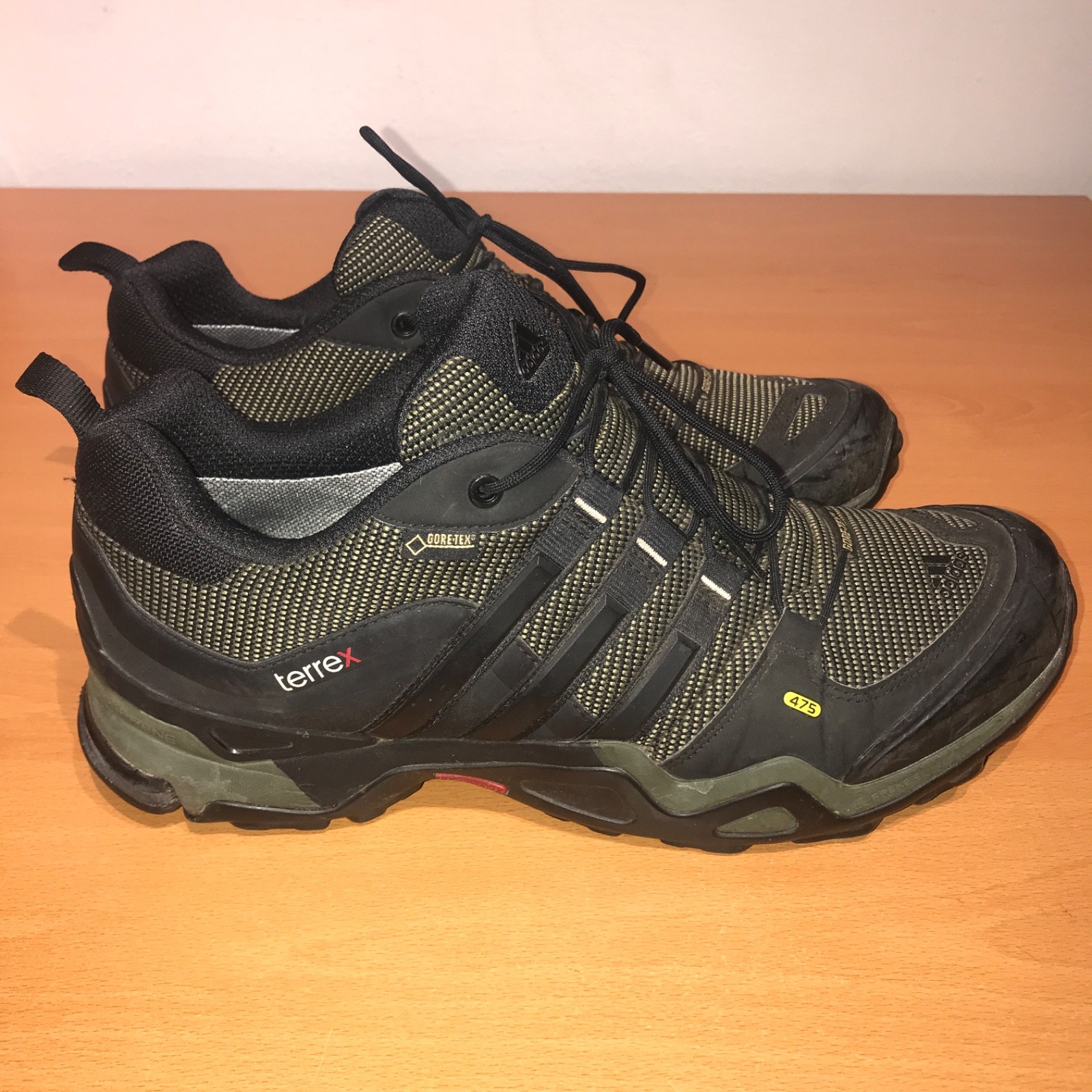 ADIDAS TERREX 475 GORE-TEX MENS OUTDOOR RUNNING HIKING TRAIL SHOES BLACK 11.5