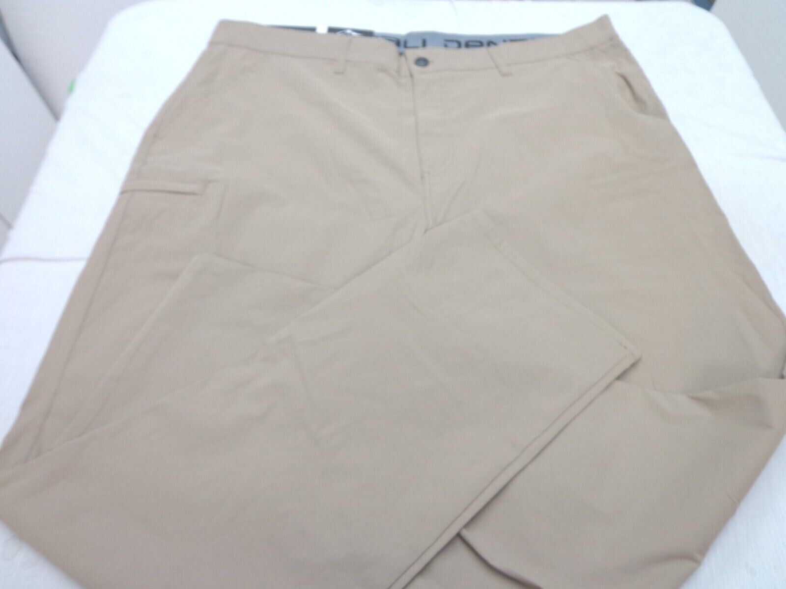 DENALI Delta Khaki Technical Stretch Pants -Side Zipper Media Pocket NWT 40/32