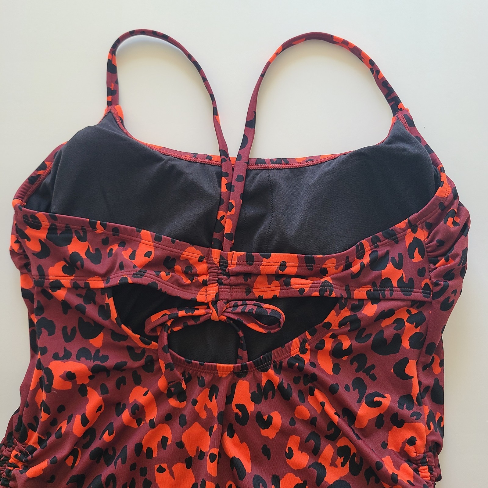 Beach Betty by Miracle Brands Orange-Red Leopard One-Piece Swimsuit Large