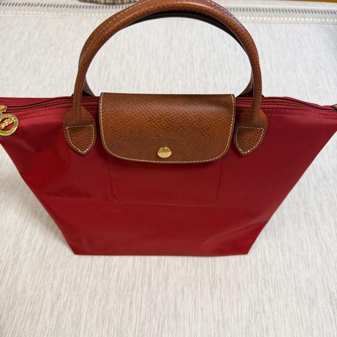 Good Condition Longchamp Le Pliage Red Tote Bag