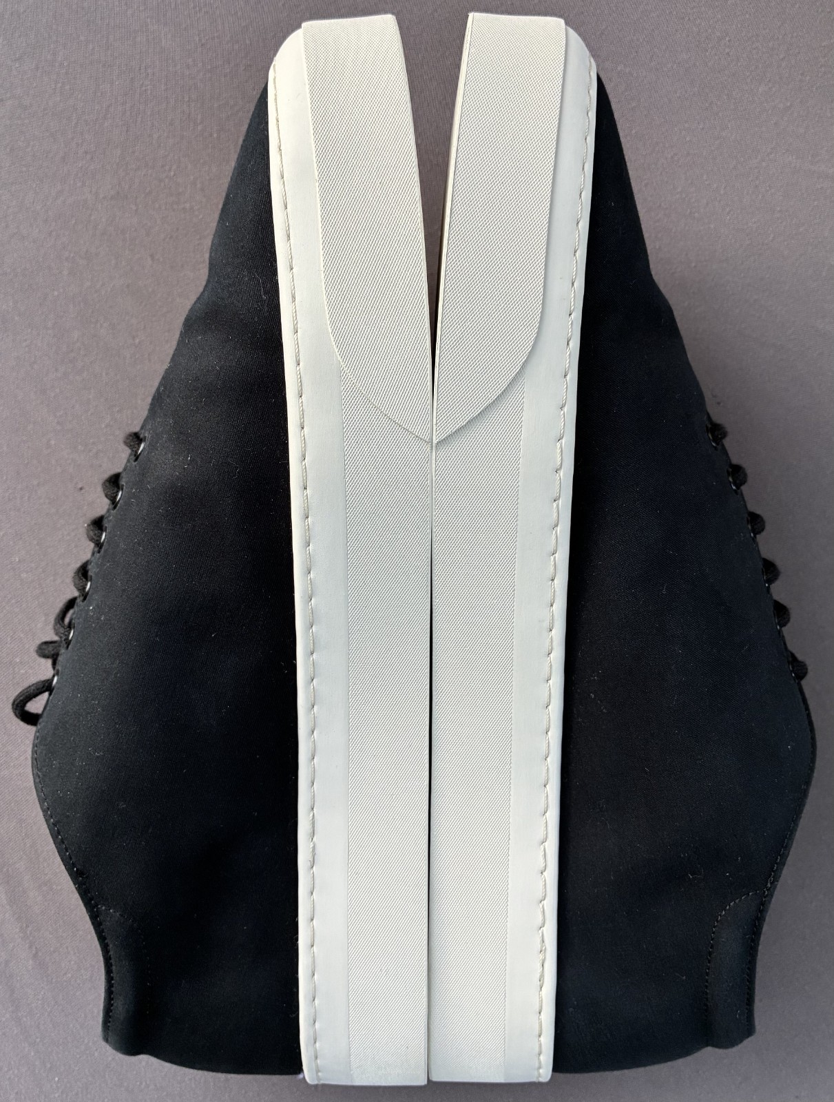 The Row Marie H Lace-up Black Canvas Sneakers Size 42.5