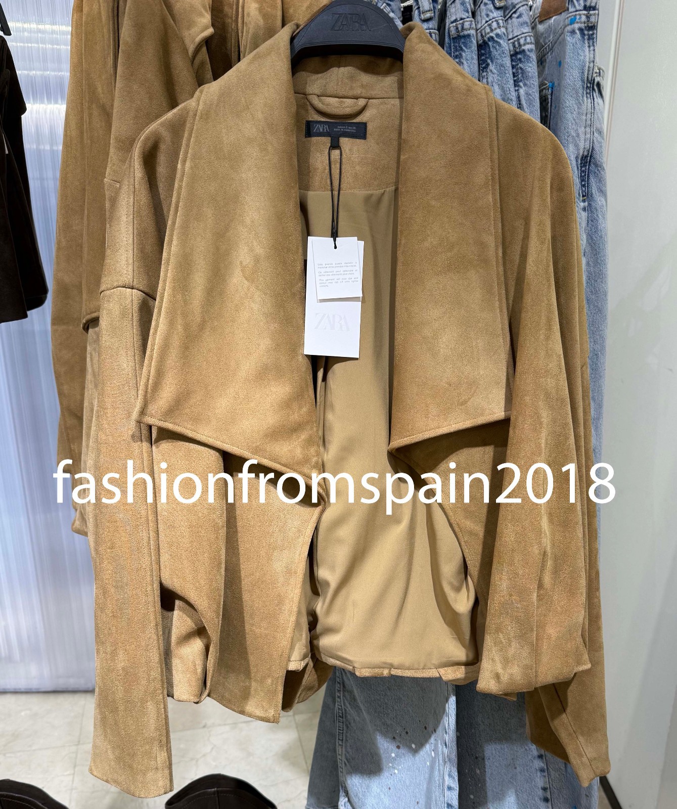 ZARA NEW WOMAN FAUX SUEDE WRAP JACKET DARK CAMEL S,M,L 4344/151/751