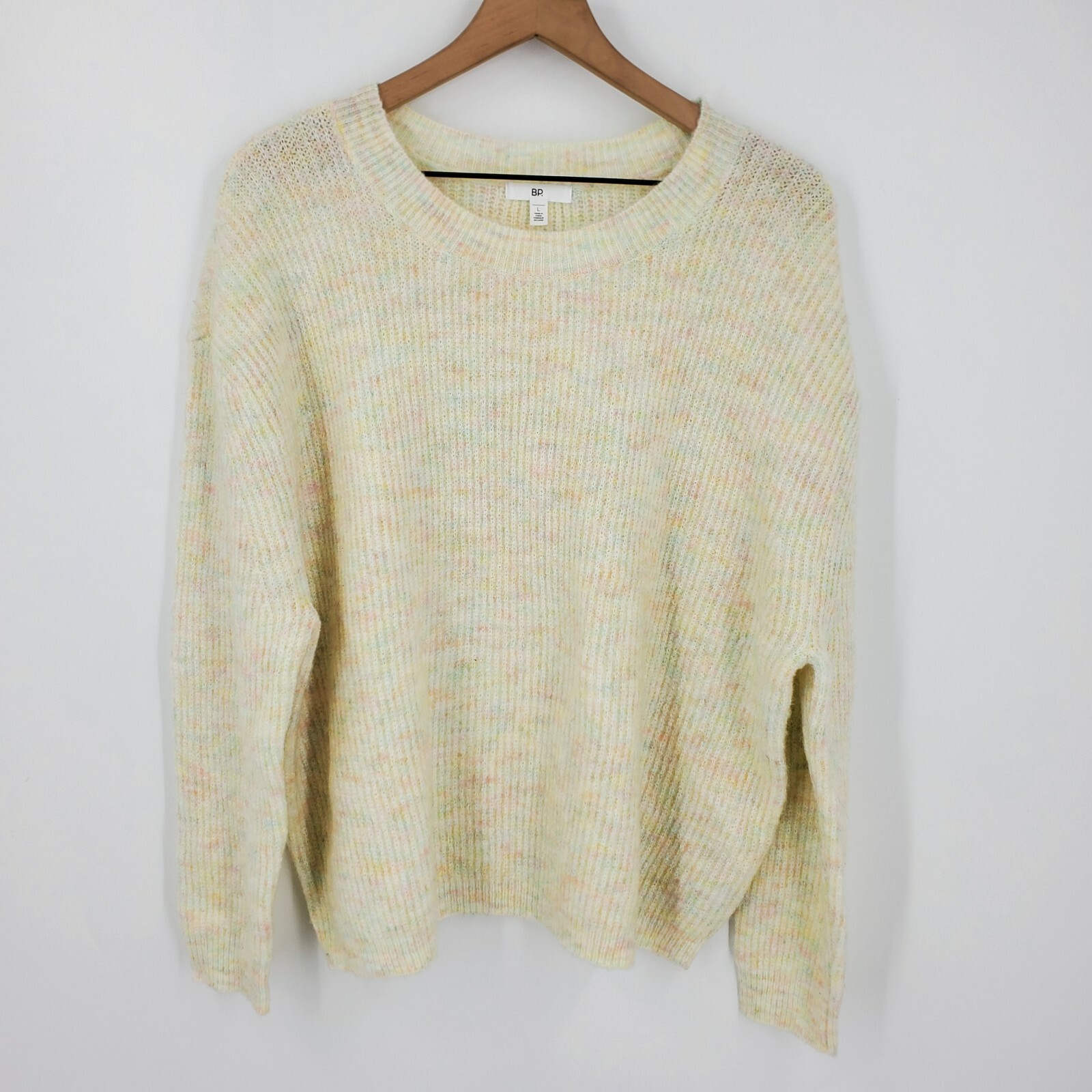 BP Nordstrom Rainbow Marl Sweater in Ivory With Poly Rainbow Size Large NWOT