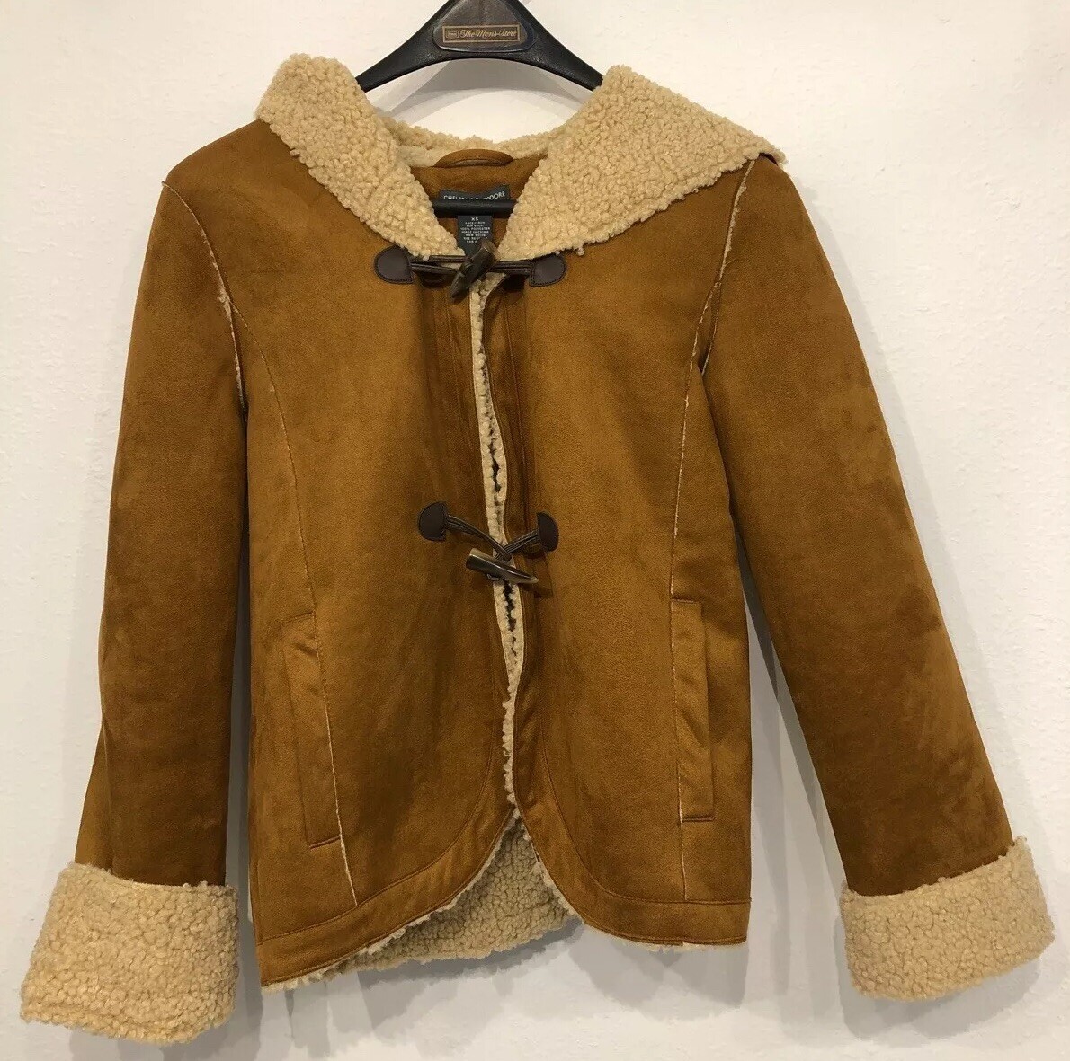 NWT Chelsea & Theodore Faux Fur Faux Leather Jacket Sweater $108 Retail