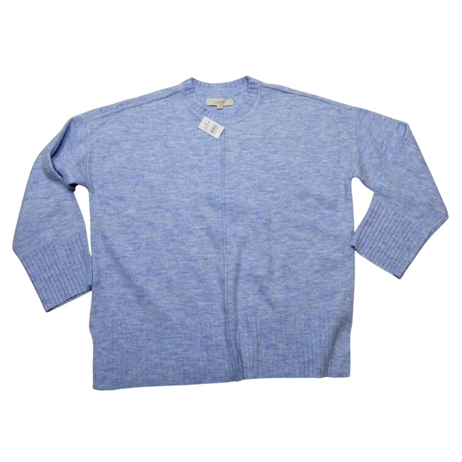 LOFT Sweater Womens Large Blue Acrylic Blend Crewneck Soft Stretch Knit Pullover