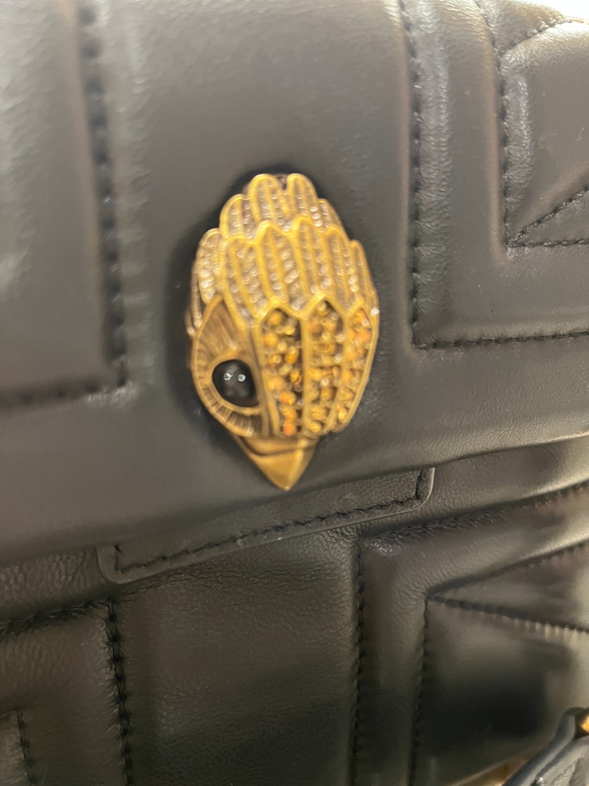 kurt geiger preowned black leather quilted kensington two way handbag/ crossbody