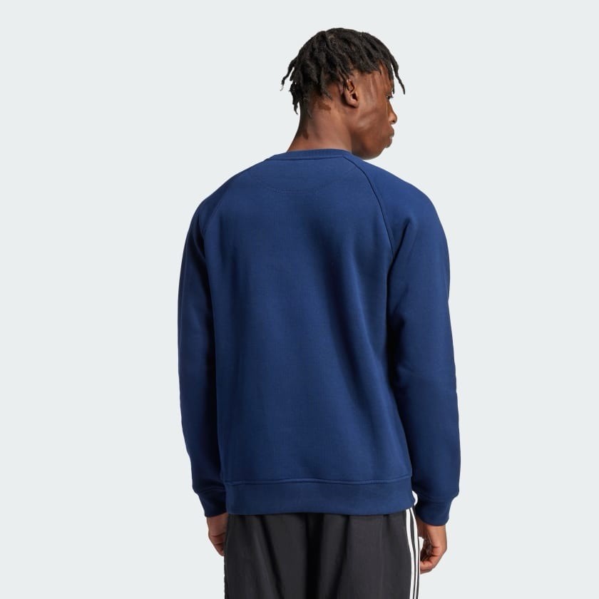 adidas Originals Navy Blue Fleece Crewneck Sweatshirt Men’s M Logo IY4929