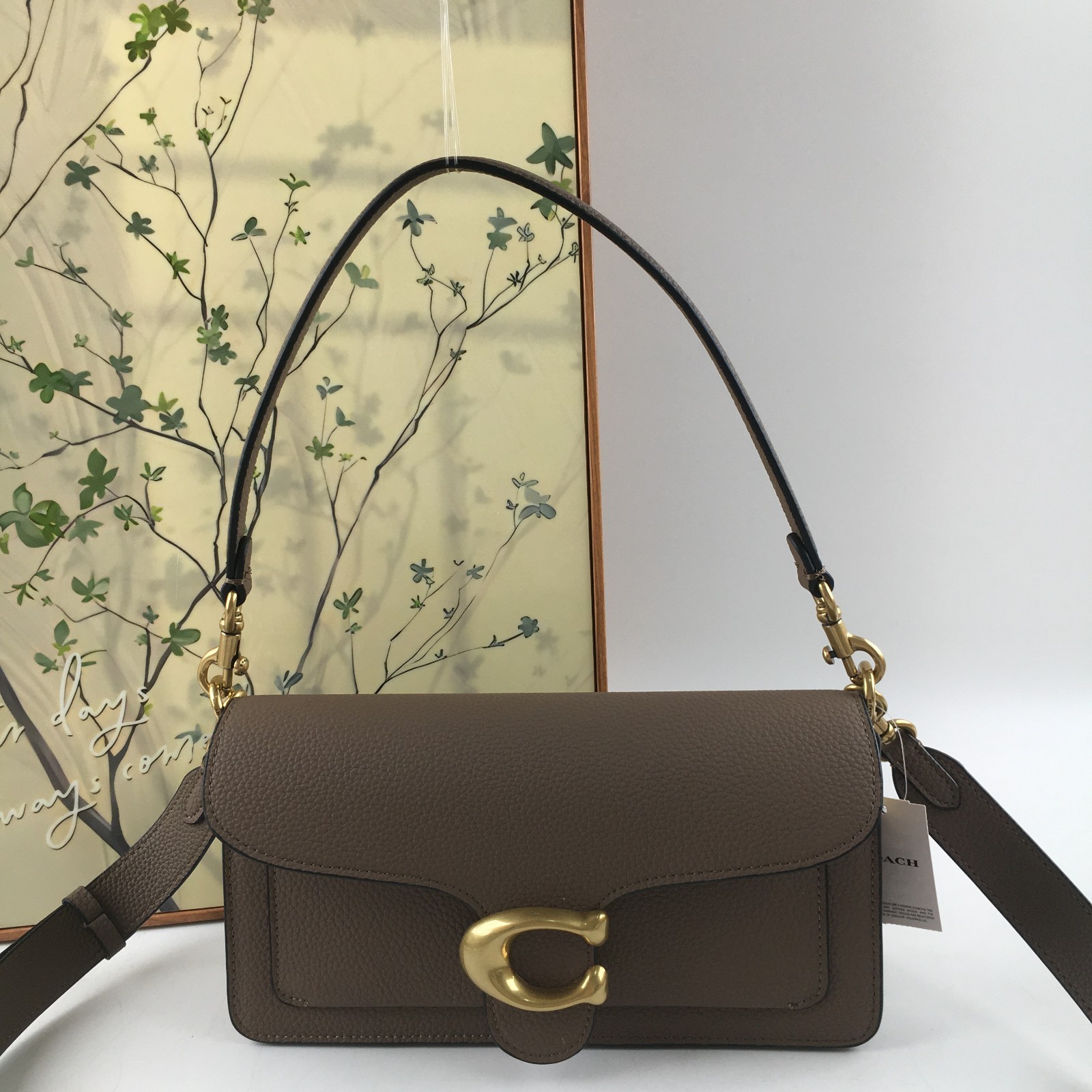 COACH CH857 Tabby Shoulder Bag 26 Polished Pebble Leather Snap closure 2WAY