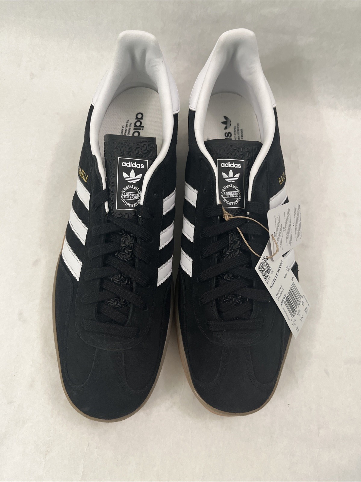 Men’s Adidas Gazelle Indoor Black Gum Athletic Casual Shoes / H06259 / Size 13