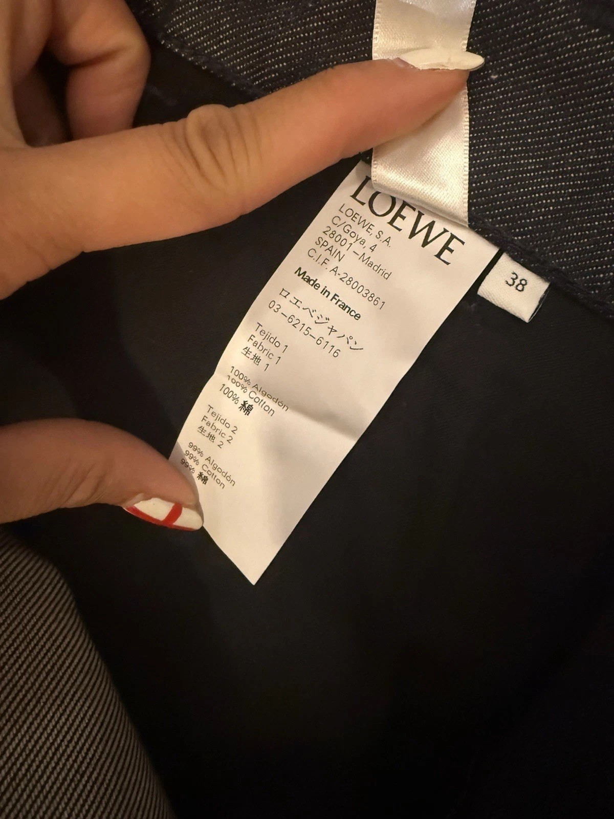 Loewe Fisherman Jeans SS15 First Edition In Dark Navy Size 38