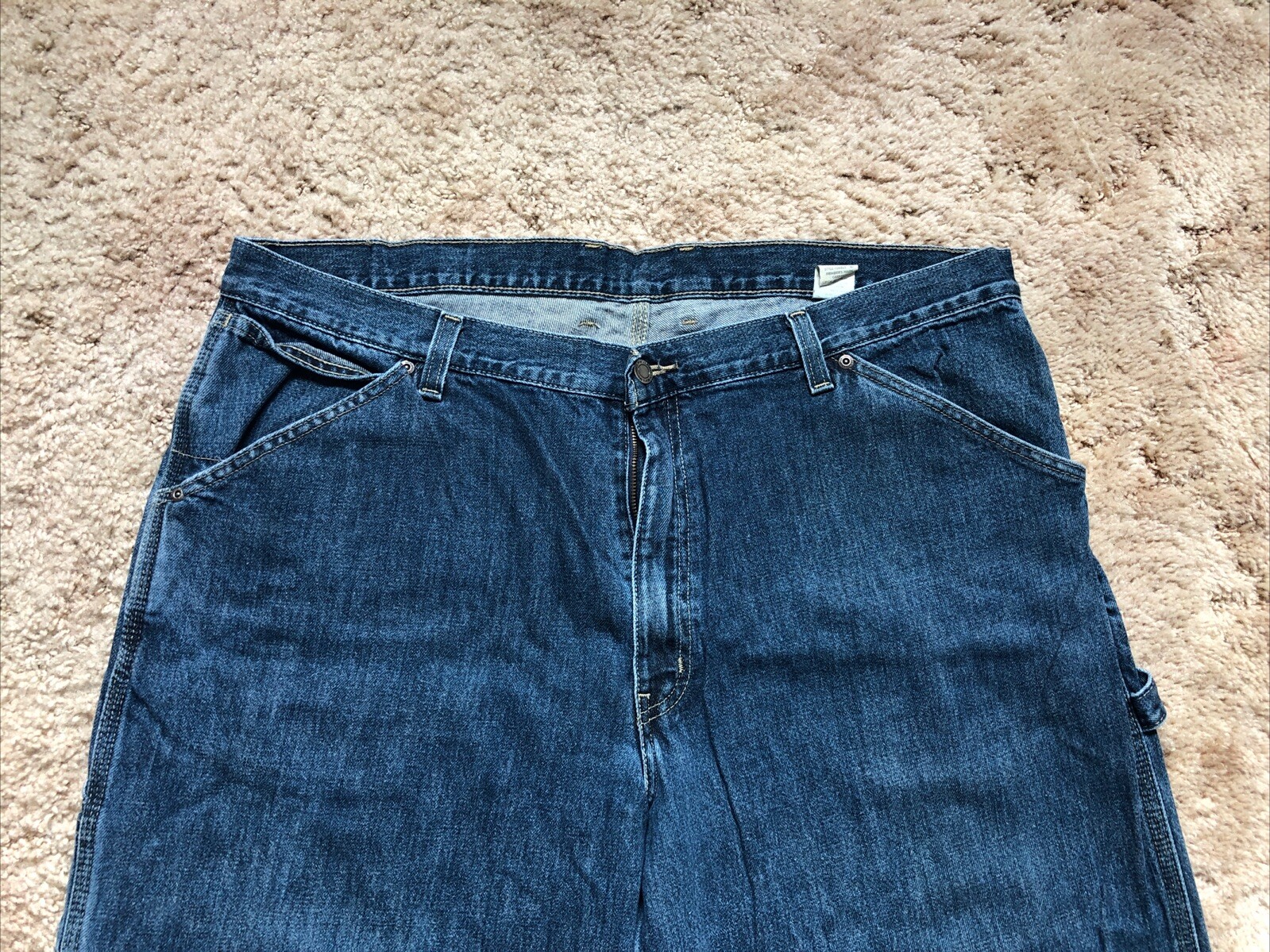 Members Mark Men’s Blue Jeans Size 42×30 Vintage Carpenter Pants W42 L30