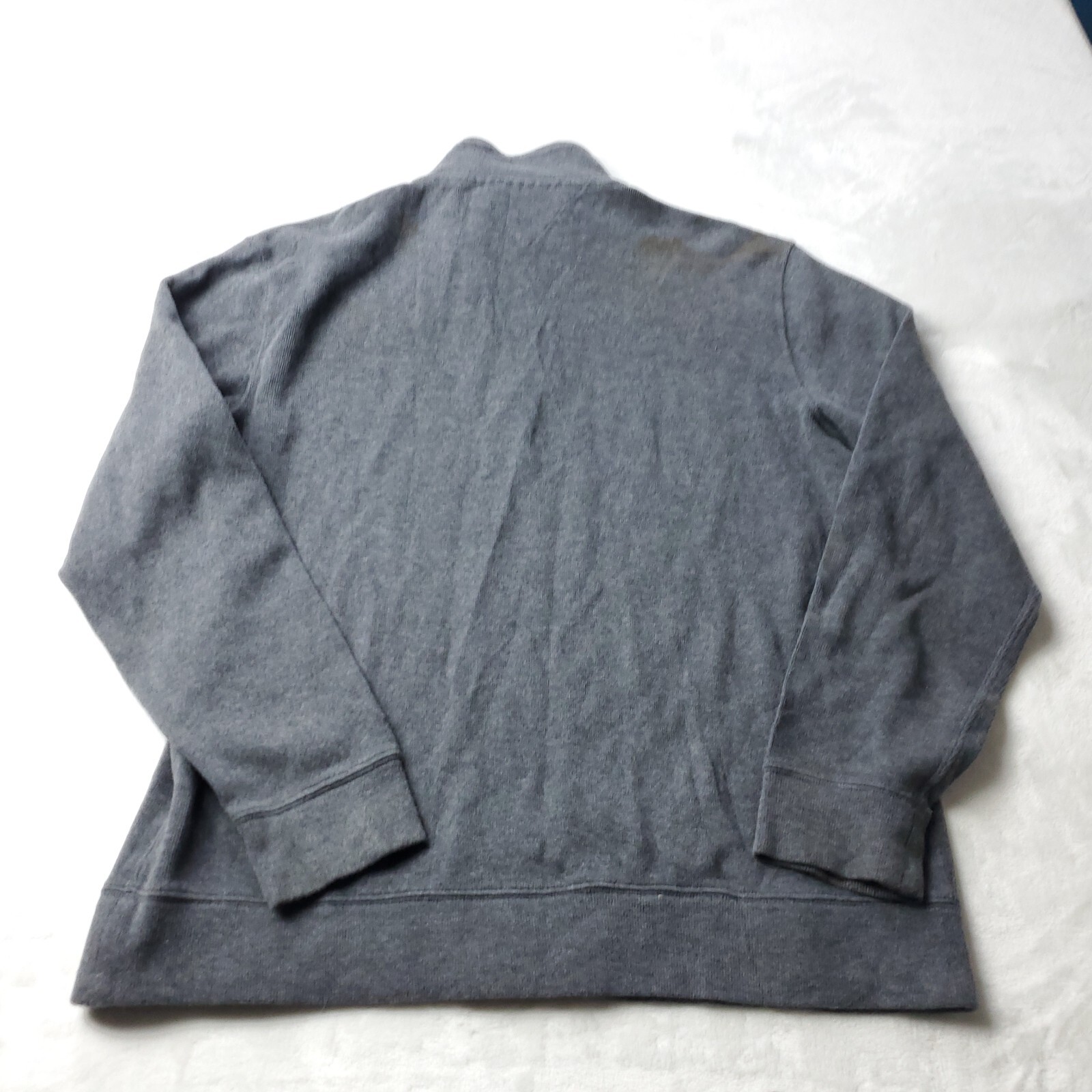 Tommy Hilfiger Sweater Mens L Large Gray Pullover Zip Up Cotton Casual Preppy