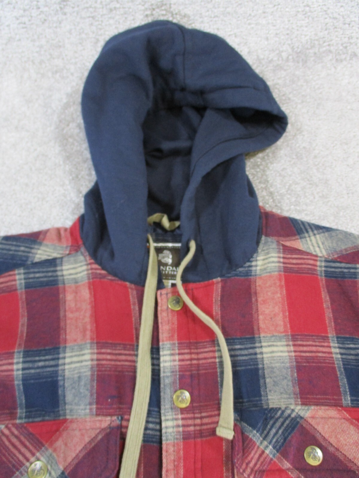 Legendary Outfitters Flannel Jacket Mens Large Red Blue Brown Cotton