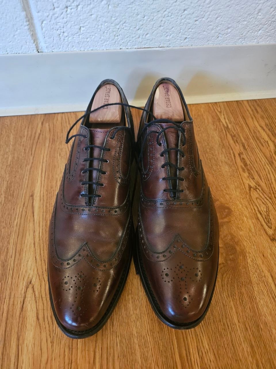 Allen Edmonds McClain Dress Shoes Mens Size 11.5D Brown Oxblood Leather Wingtip
