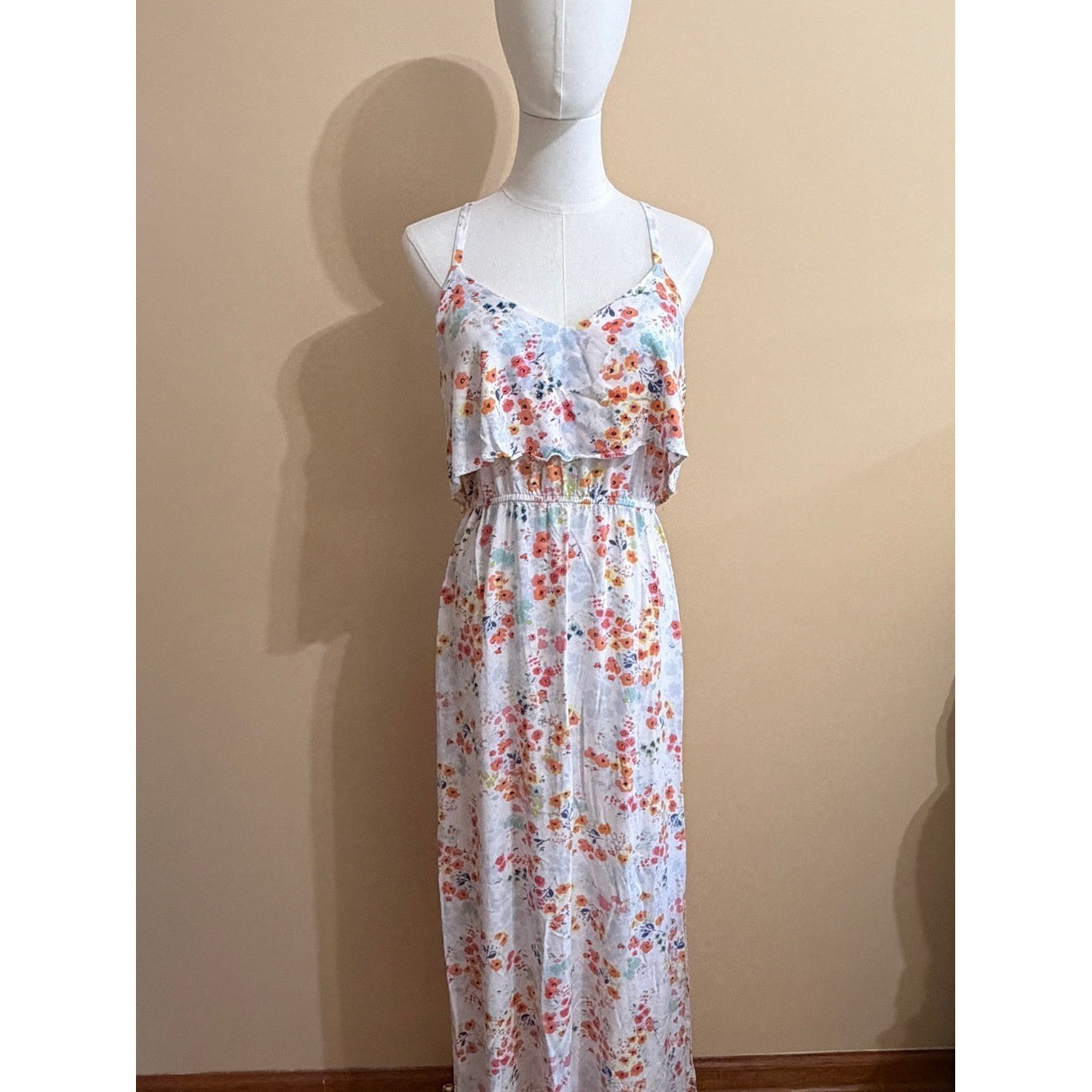LC Lauren Conrad Floral Ruffle Maxi Dress – Size M