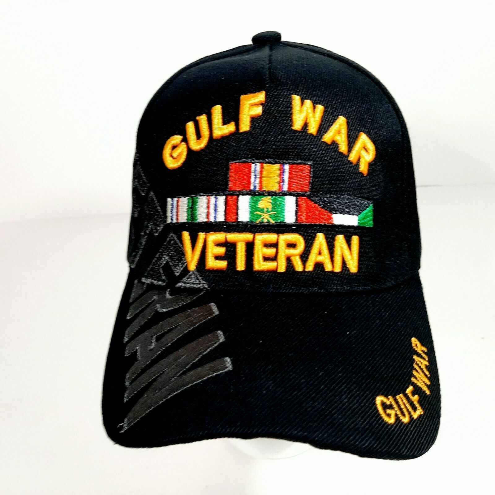 Gulf War Veteran Men’s Ball Cap Hat Black Embroidered Acrylic