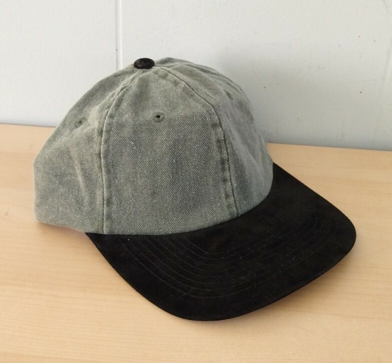 New Unworn Hat Blank Cap Strapback Dad two tone green black relaxed Faded