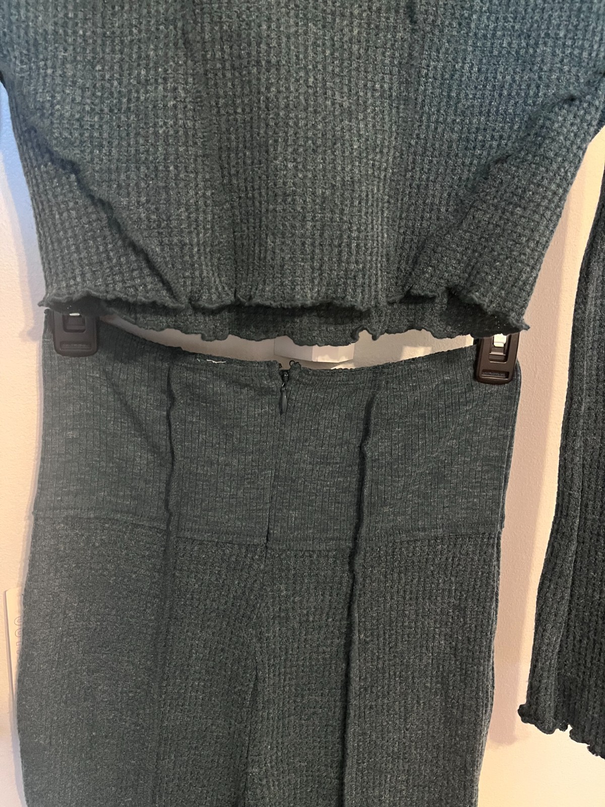 Ribbed Knit Two-Piece Urban Outfitters Jumpsuit Set Deep Teal