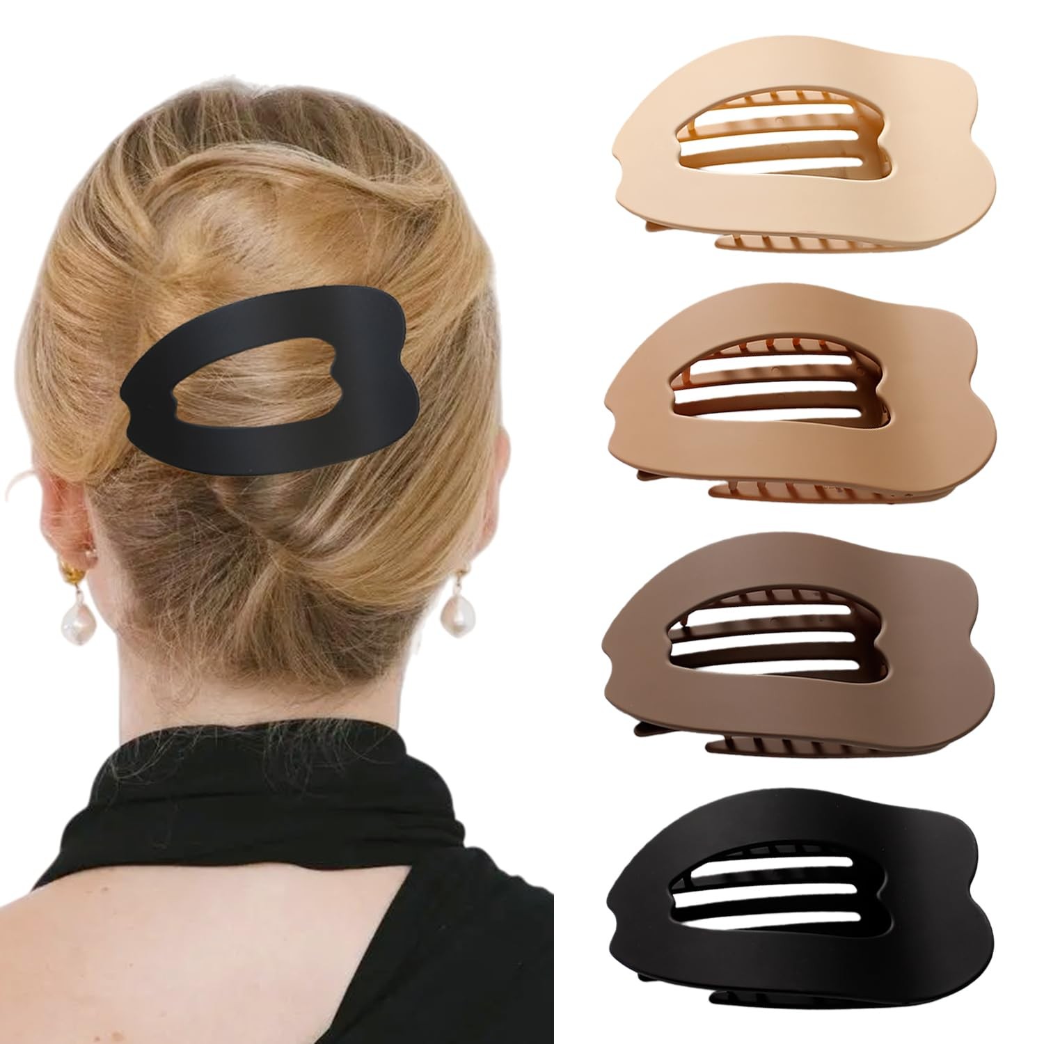 4.3 Inch NonSlip Matte Flat Hair Claw Clips Thin Thick Hair Neutral Hold