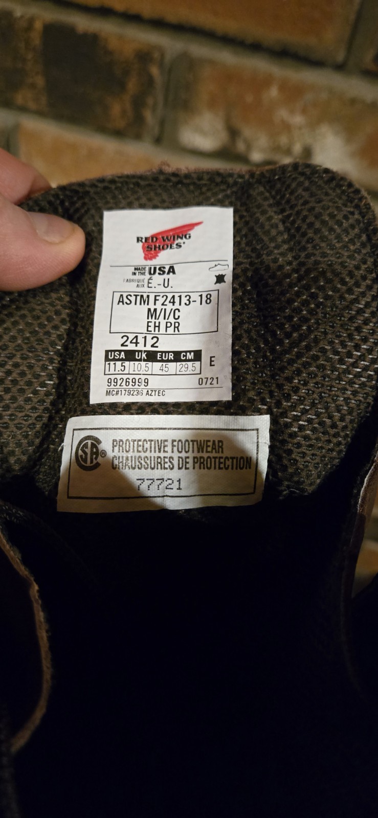 Red Wing 2412 Size 11.5E Leather Boots Goretex Insulated Steel Toe