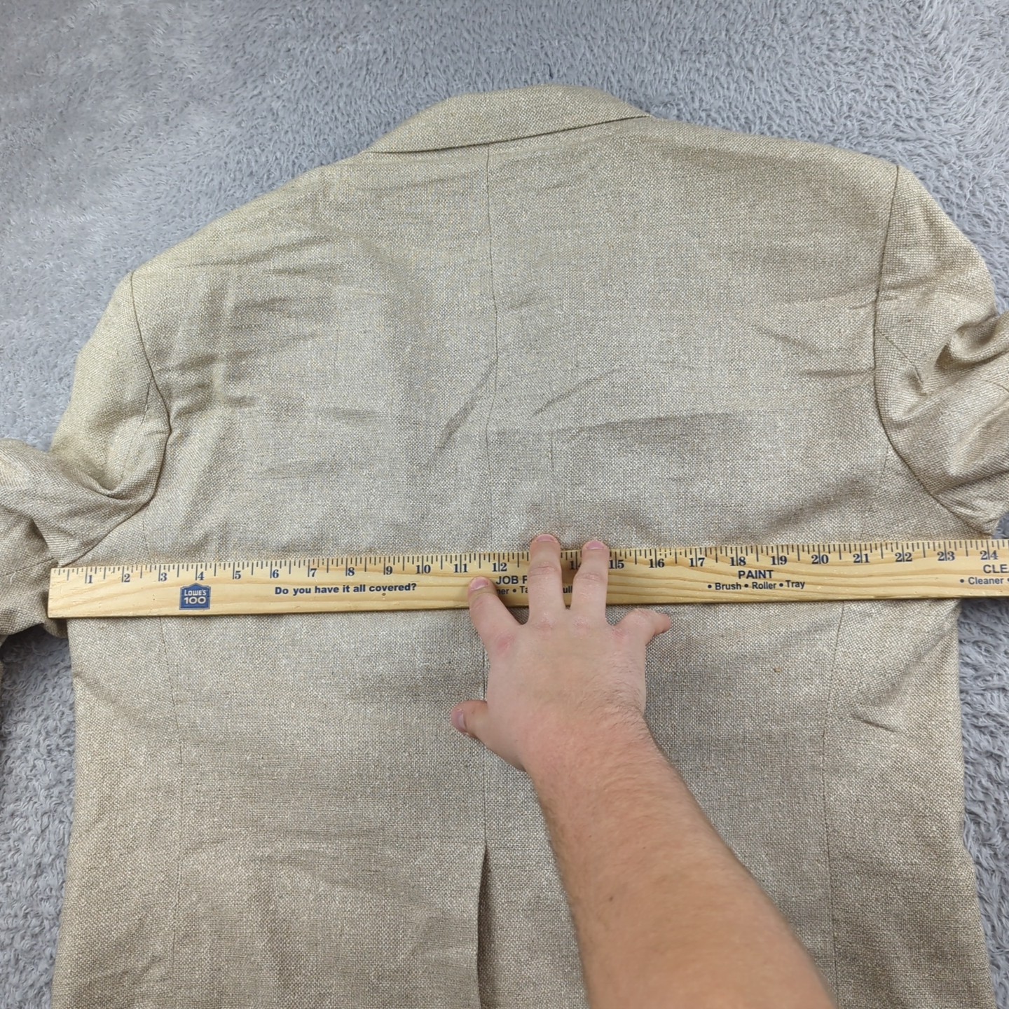 Vintage Deansgate Blazer Mens 42S Beige 100% Silk Textured Weave Sport Coat NWT
