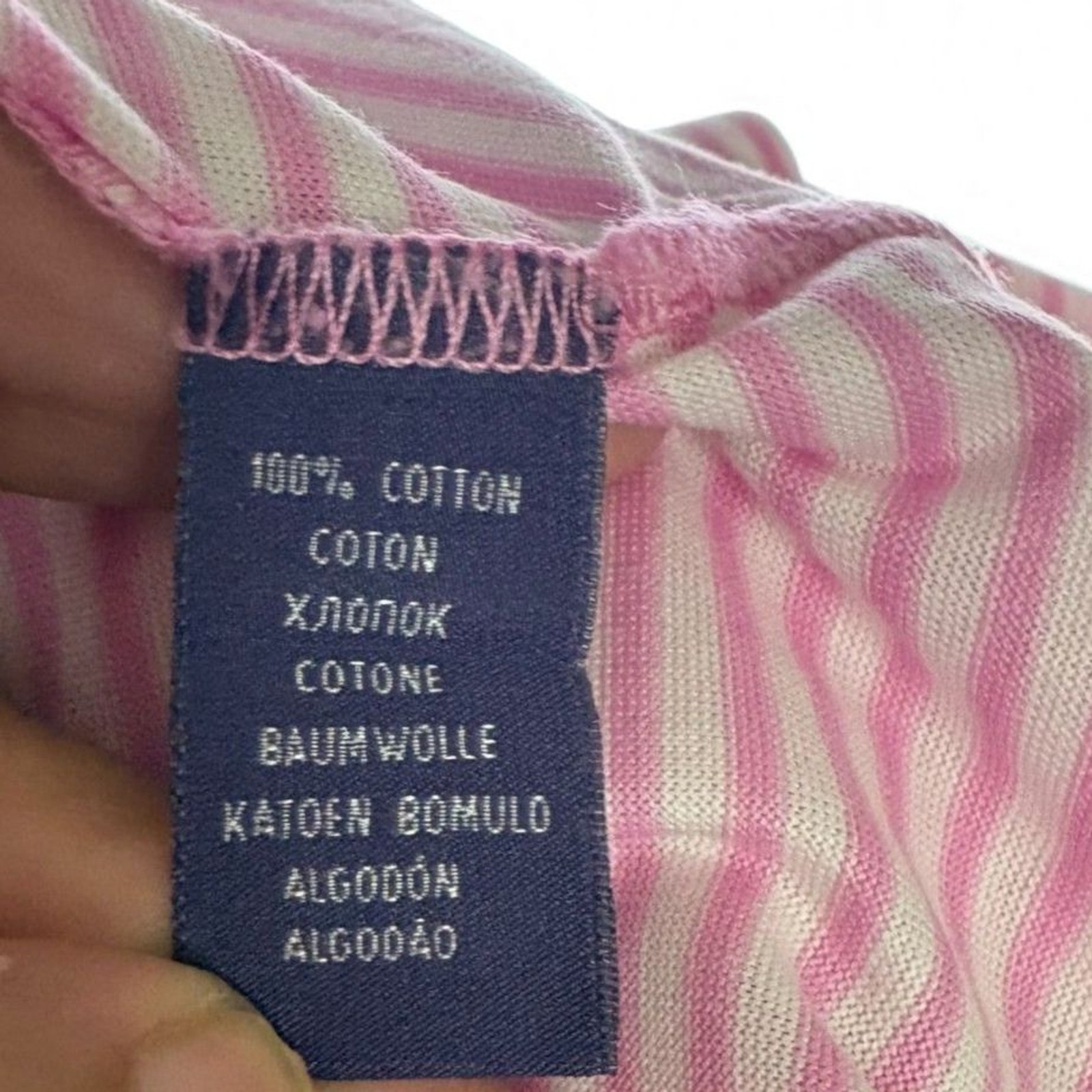 Men’s Ralph Lauren Purple Label Polo White and Pink Stripe Size S 100% Cotton