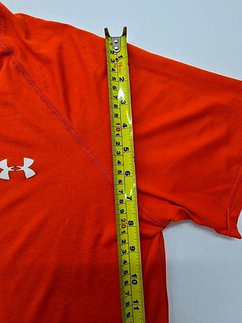 Under Armour Boys Orange HeatGear T-Shirt Youth Size 16 Relaxed Fit