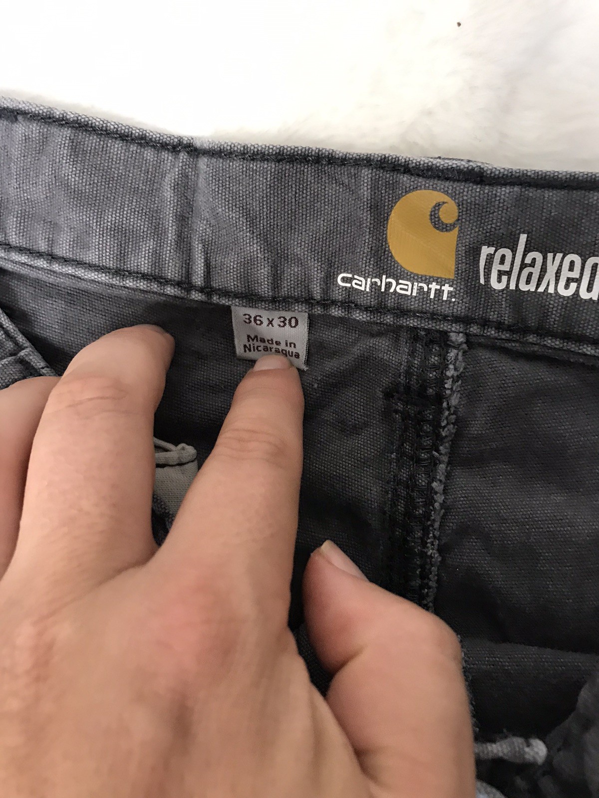 Carhartt RELAXED STRAIGHT RIGBY DOUBLE-FRONT DUNGAREE Gravel Gray Mens 36×30