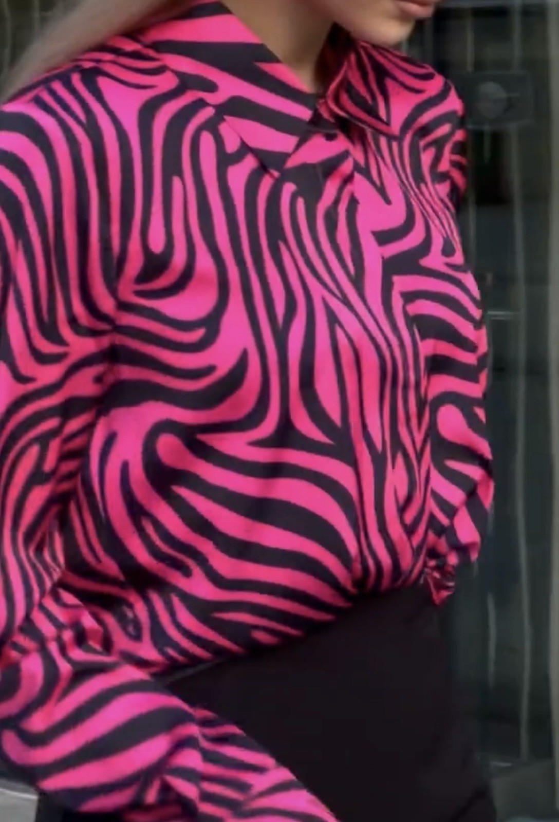 Miss Diamond Designer Statement Zebra Blouse Satin S