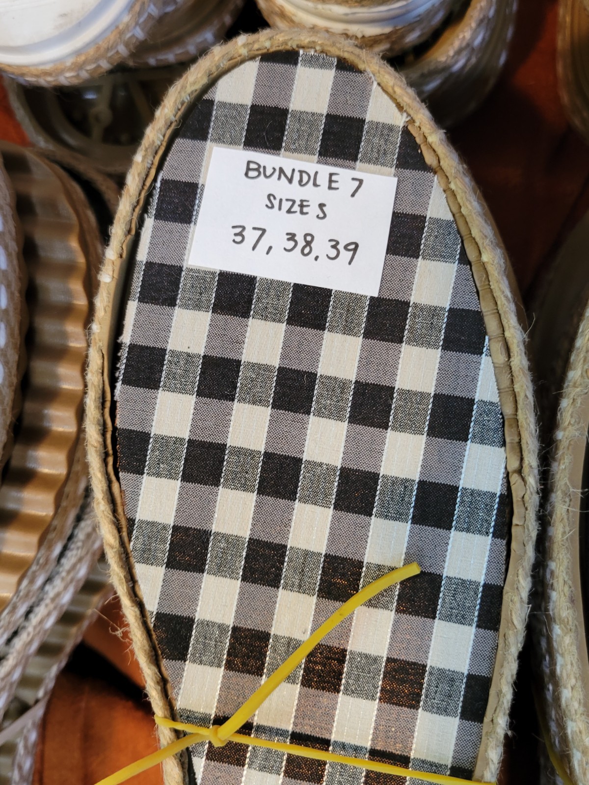 “Loren” Woven Soles, Bundle of sizes 37, 38, 39 all tan