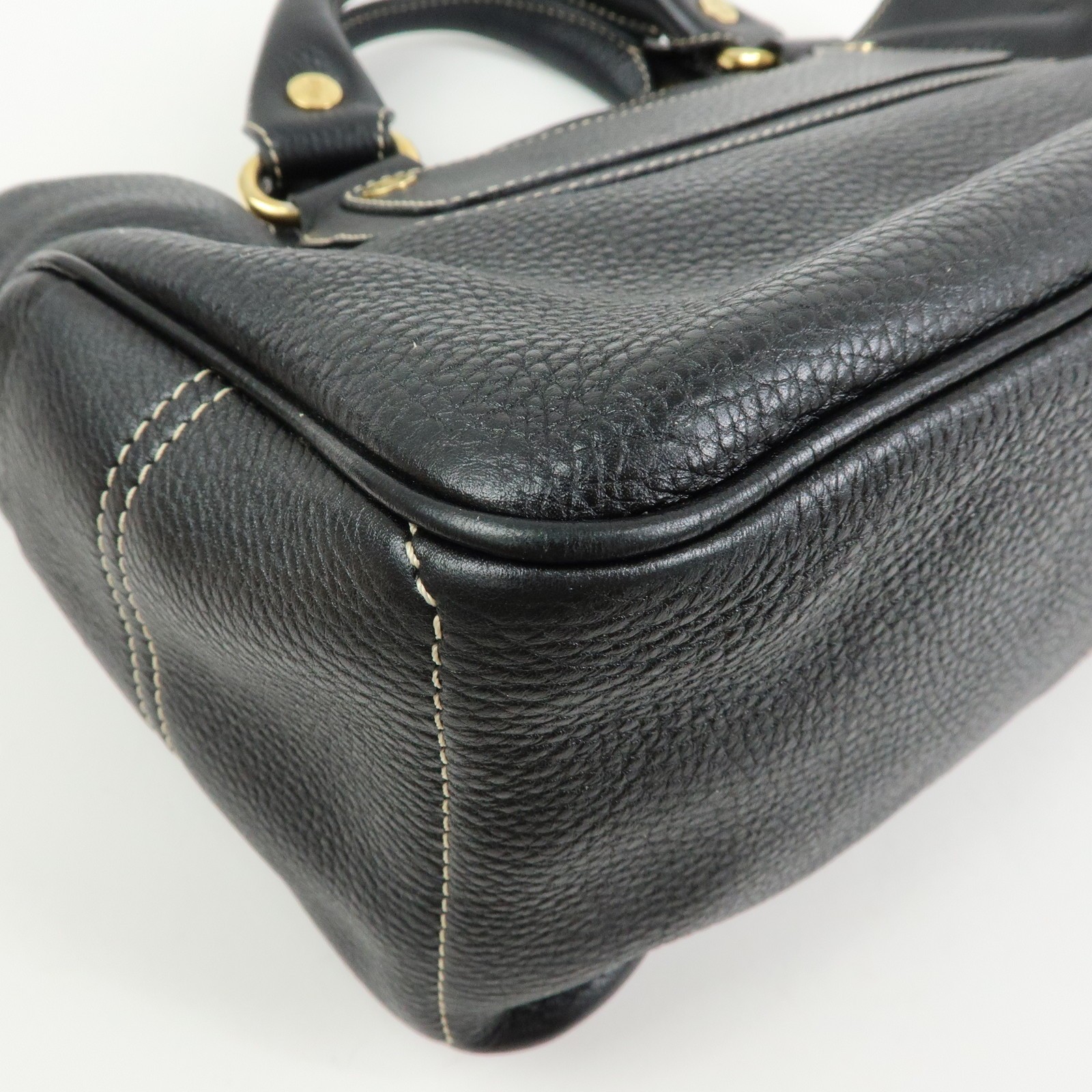 CELINE Leather Boogie Bag Hand Bag Black Authentic Used F/S