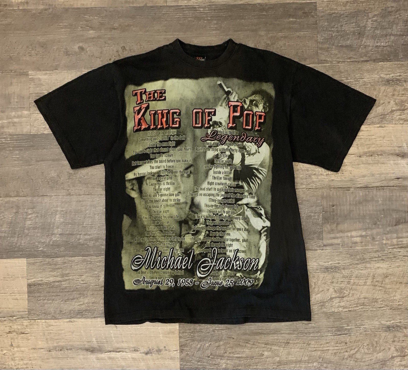Y2K 2000s 2009 Michael Jackson King Of Pop Faded Music Memorial Shirt Men’s XL