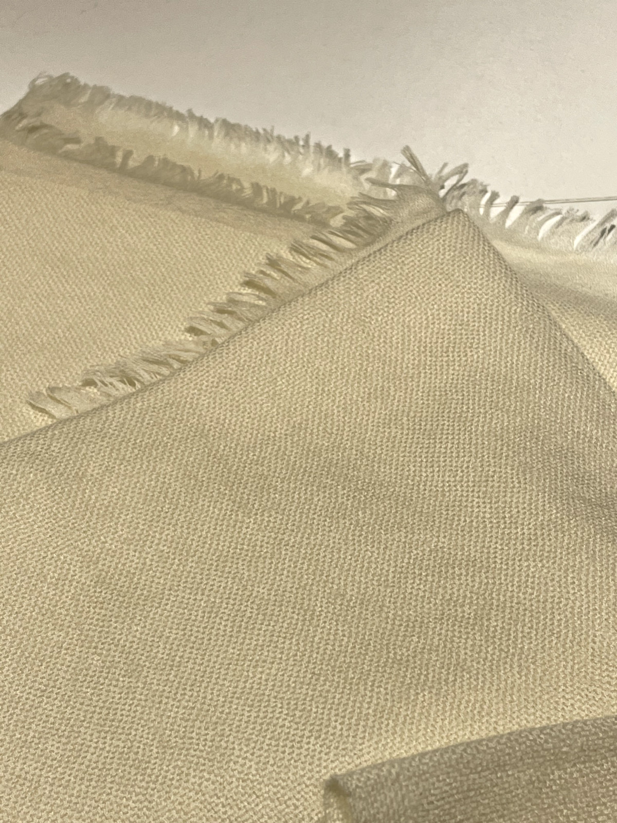 Italian cashmere shawl in cream, 27×76 inches