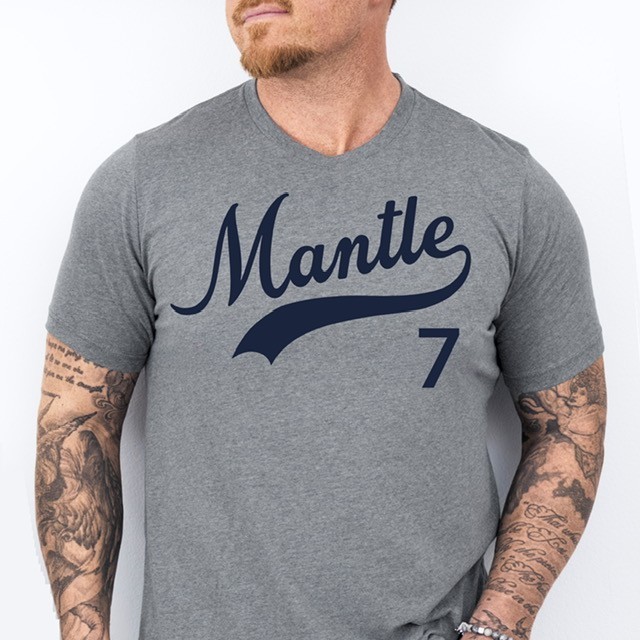 MANTLE 7 | New York Baseball HOF themed Soft Ring Spun Pre-Shrunk Cotton T-Shirt