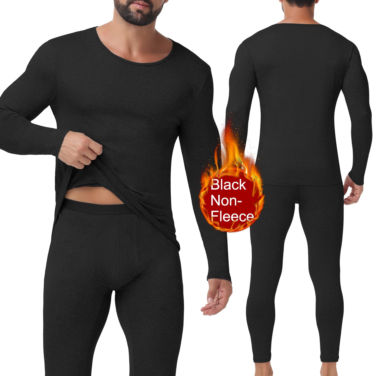 Men’s Thermal Winter Ultra Soft Long Johns Set Base Layer Top & Bottom Crewneck