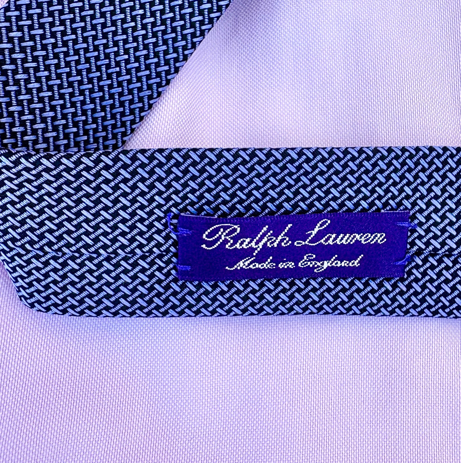 Ralph Lauren Purple Label Woven Violet-Blue Silk Necktie – England – $235.00