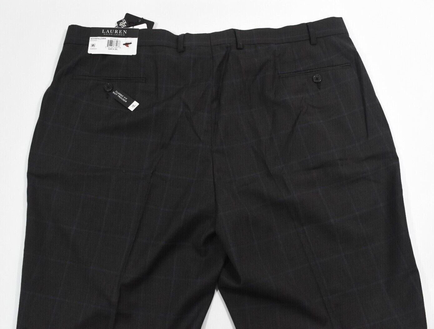 Lauren Ralph Lauren Mens Pants New 36 38 40 42 44 Ultra Flex Brown/Blue Plaid