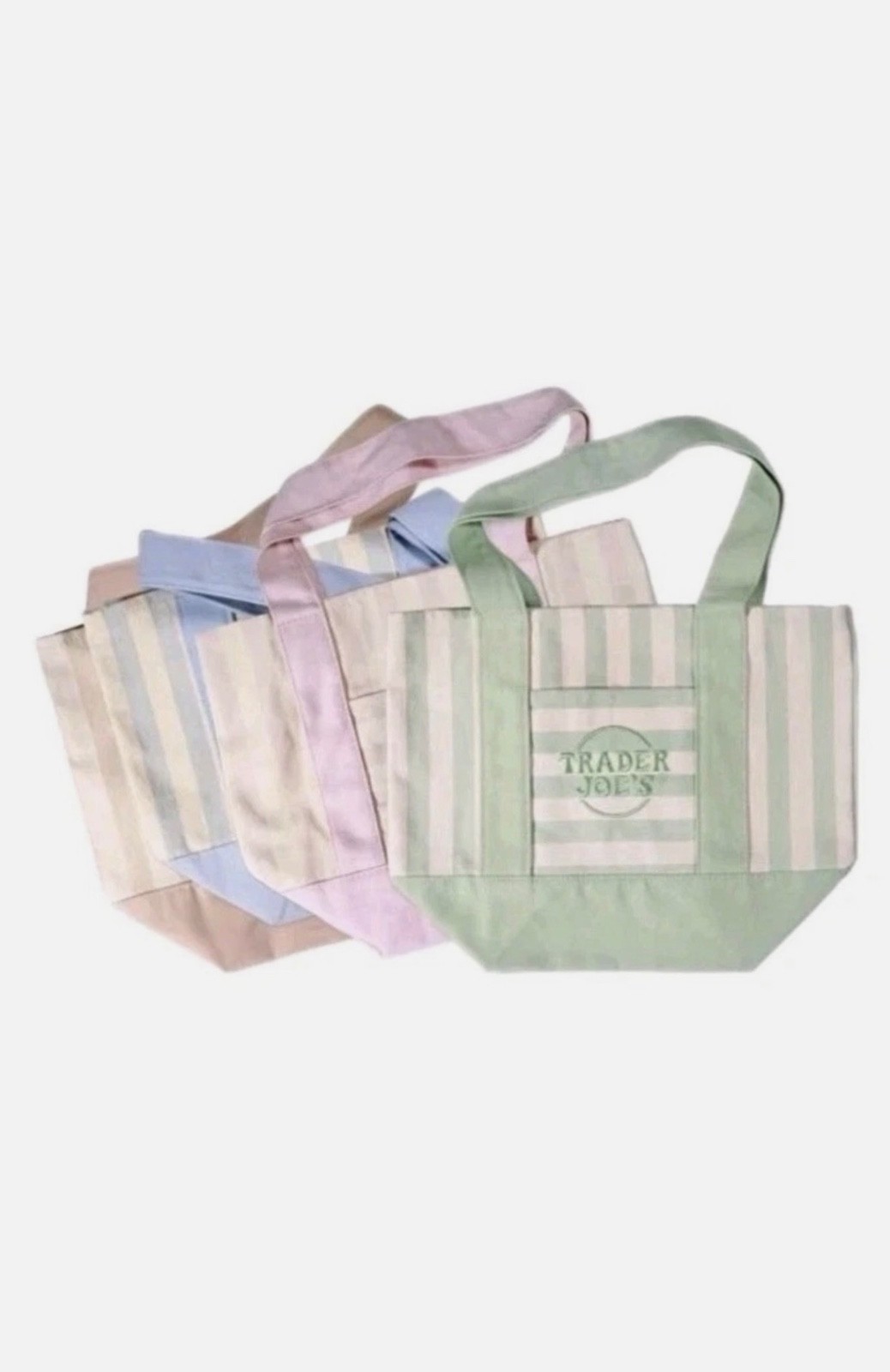 trader joes mini pastel canvas tote bag set of 4