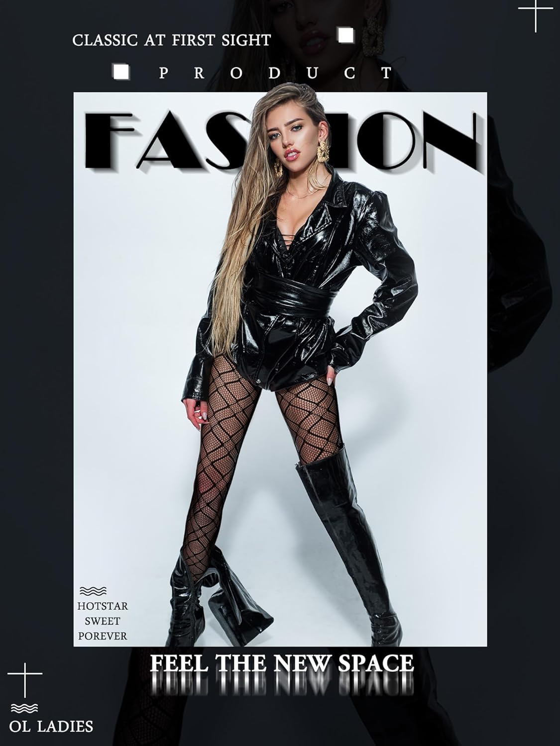 6 Pcs Footless Fishnet Tights for Women Fishnet Thigh High Stockings Lace Mes…
