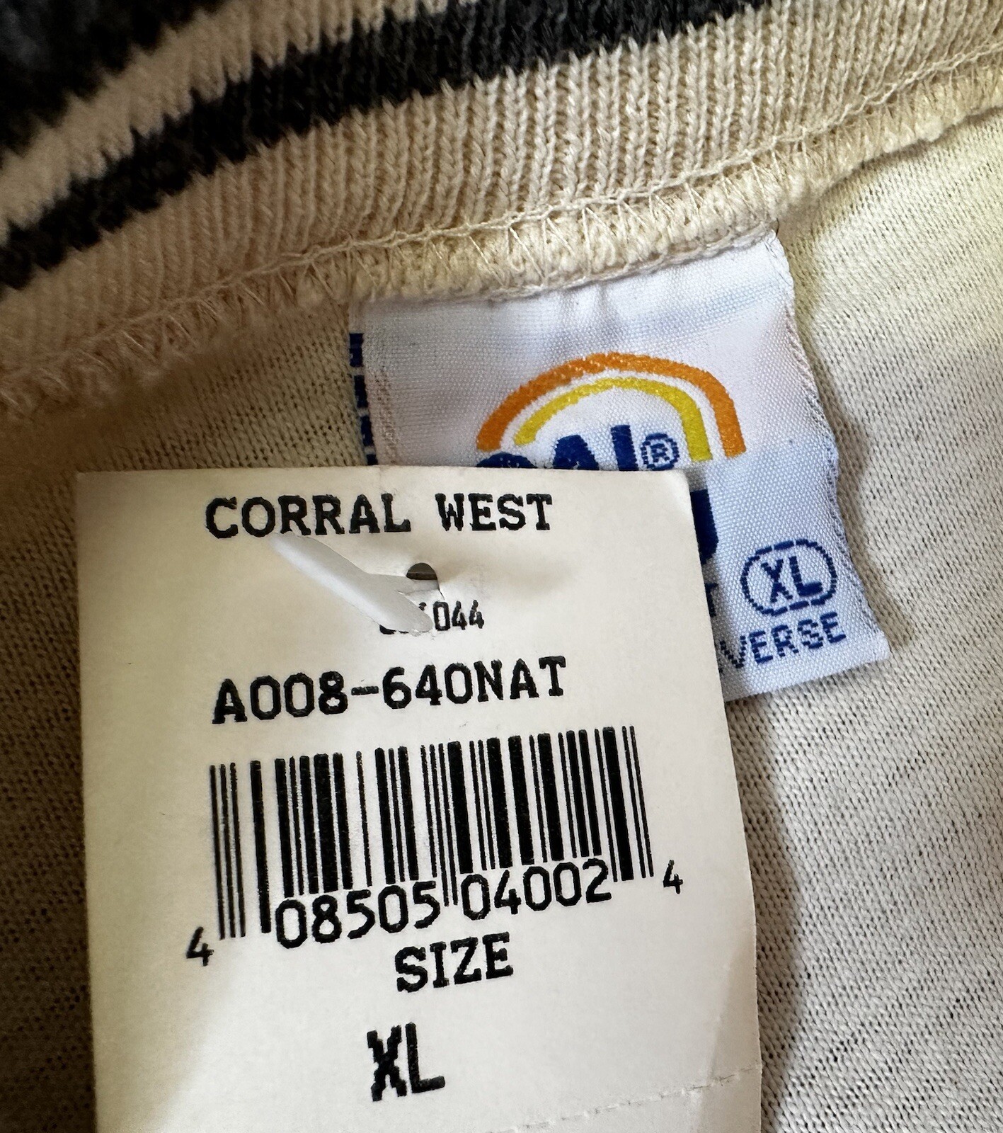 Vintage NEW Cal Cru Native American Tee Men’s XL Cody Wyoming Textures Short Slv
