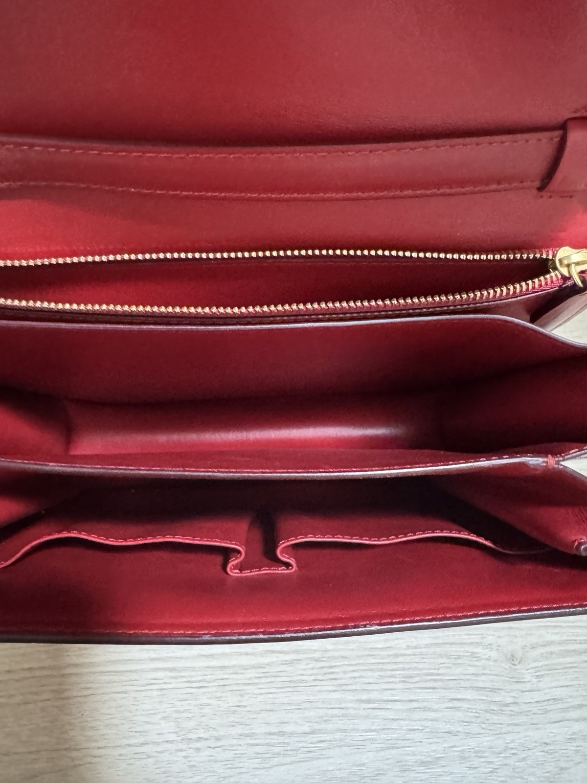 CELINE Red Leather Box Bag