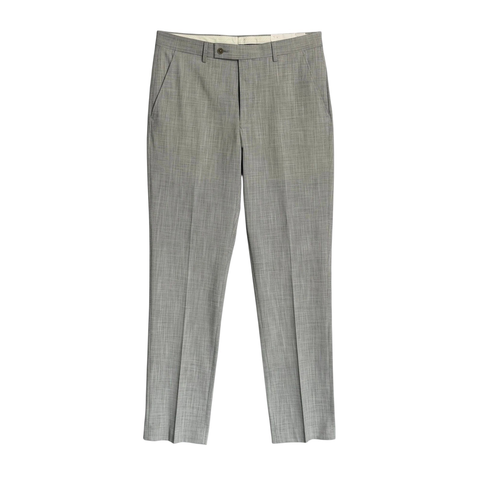 Calvin Klein Mens Slim fit Dress Pants 34 / 30 Light Gray Solid