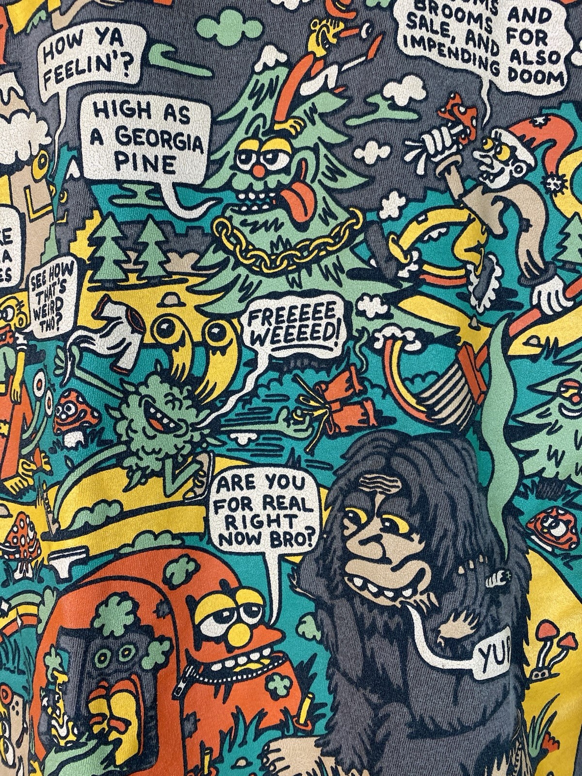 Killer Acid Cali M Brown Colorful “It’s All Good in the Woods” Graphic T-Shirt