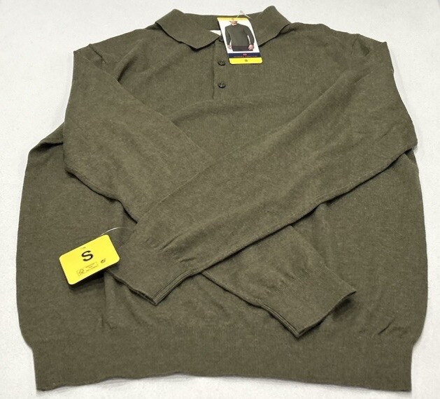 Modern Ambition Men’s Responsible Wool Cotton Blend Shirt Sweater, Green, S
