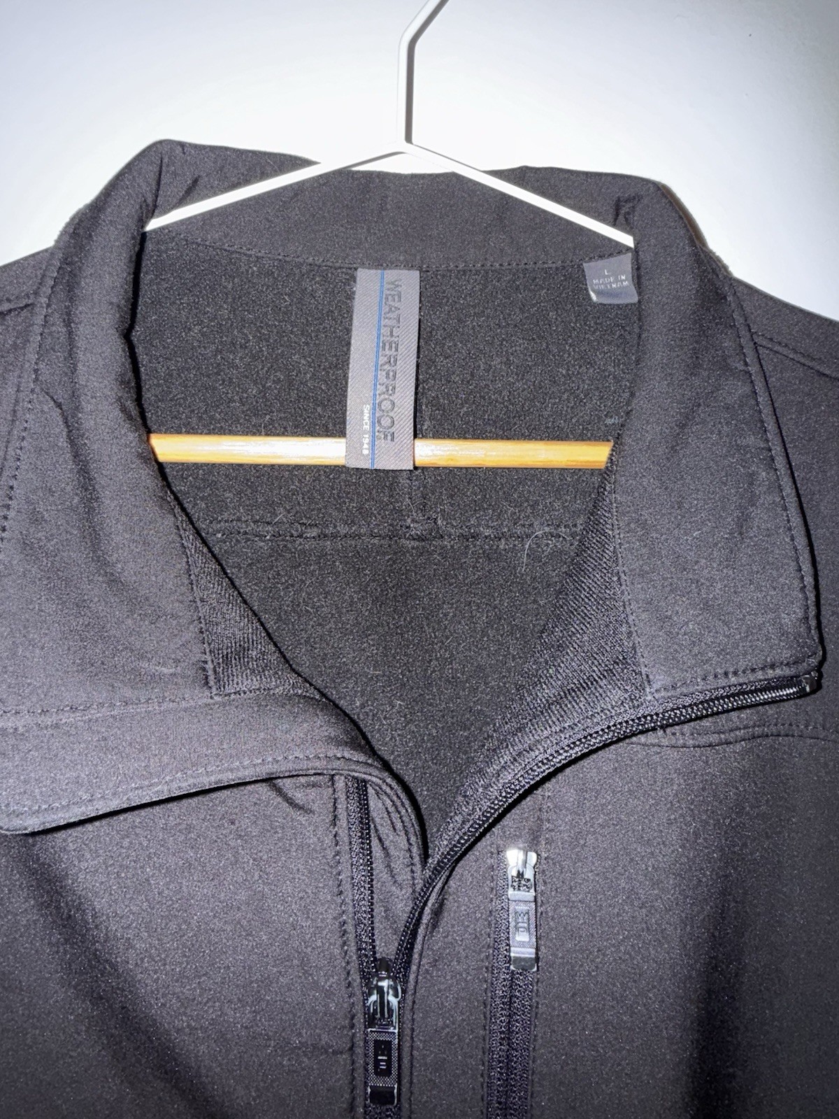 Weatherproof Soft Shell Full Zip Black Jacket Fleece Lined Men Size Large