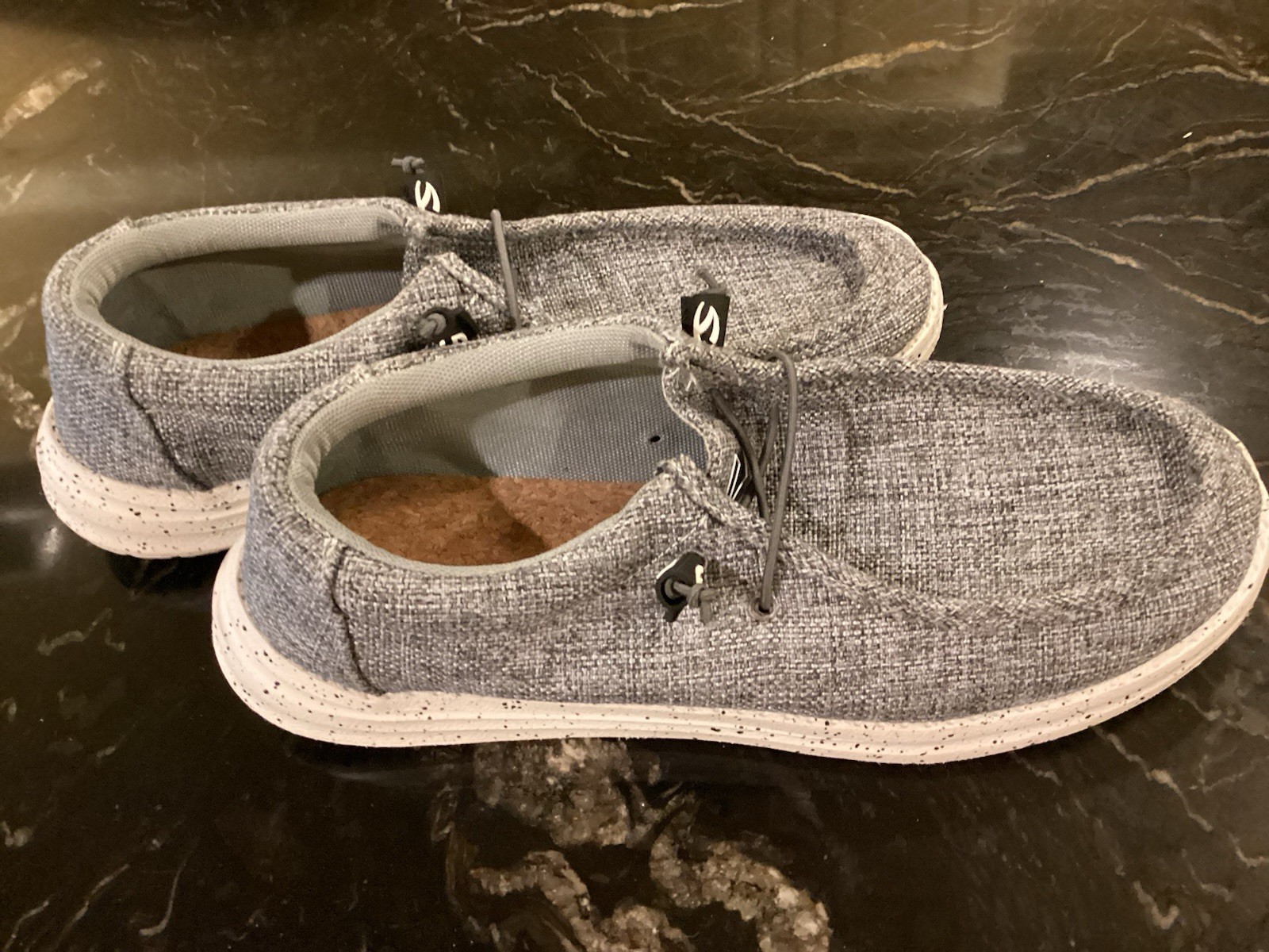 HOBIBEAR Wide Toe Barefoot Shoes Slip-on Gray Knitted Fabric Upper Mens Sz 12
